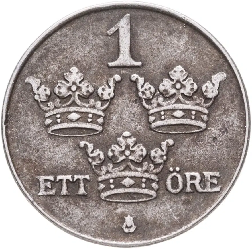 Швеция 1 эре (ore) 1946, аверс