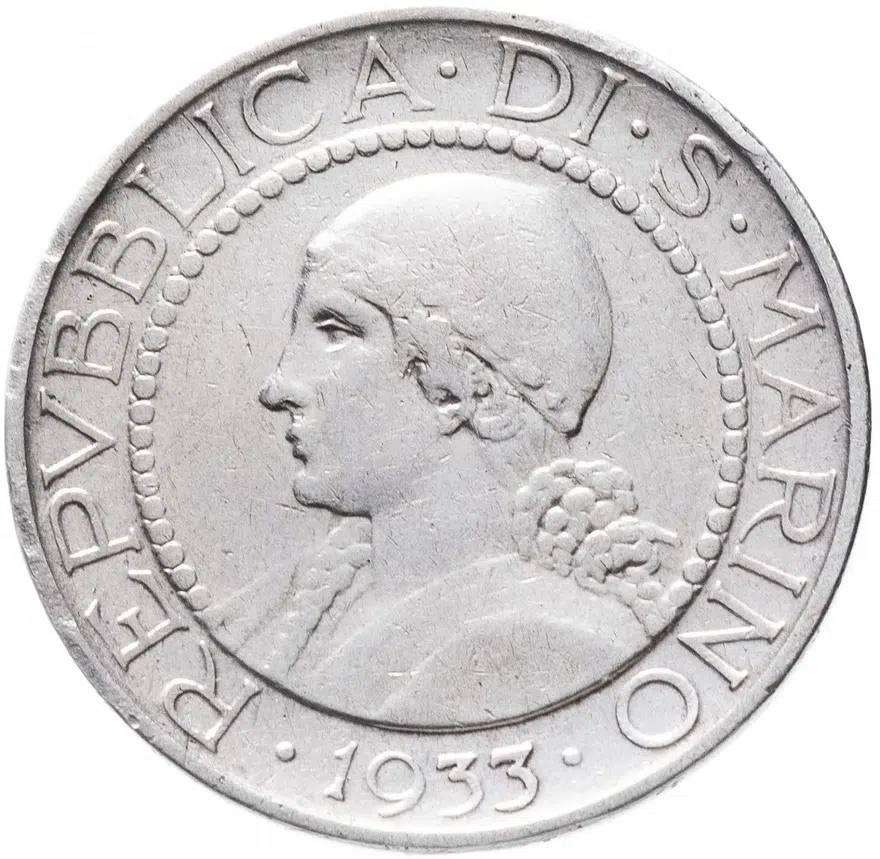 Сан-Марино 5 лир (lire) 1933, реверс