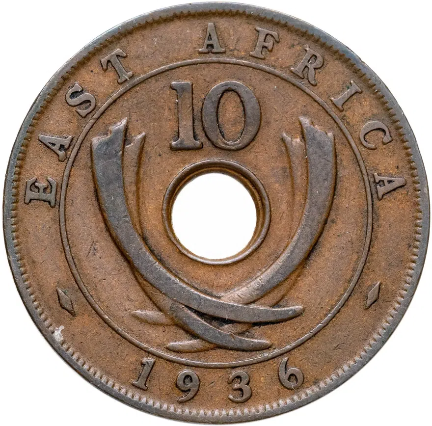 Восточная Африка 10 центов 1936, аверс