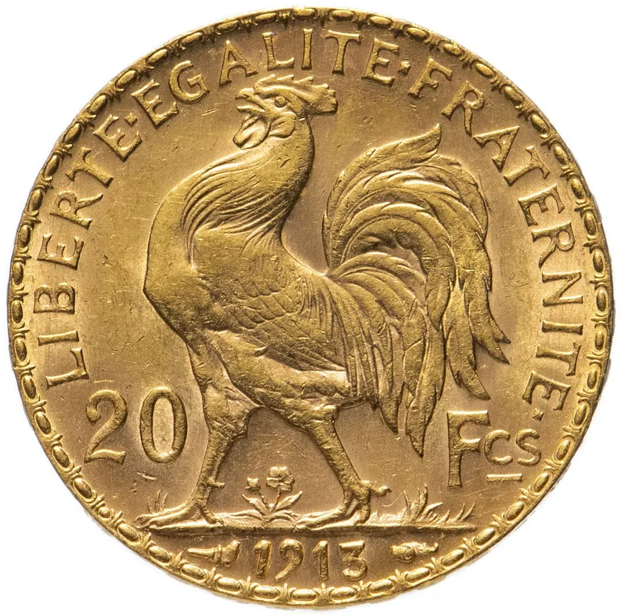 Франция 20 франков (francs) 1913
