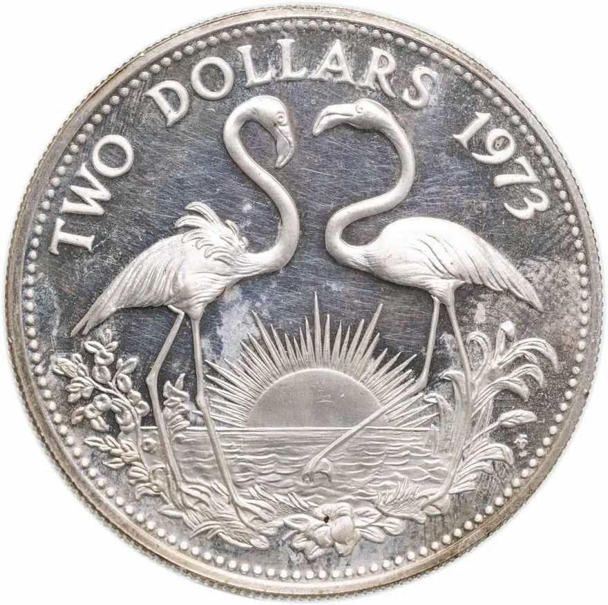Багамы 2 доллара (dollars) 1973