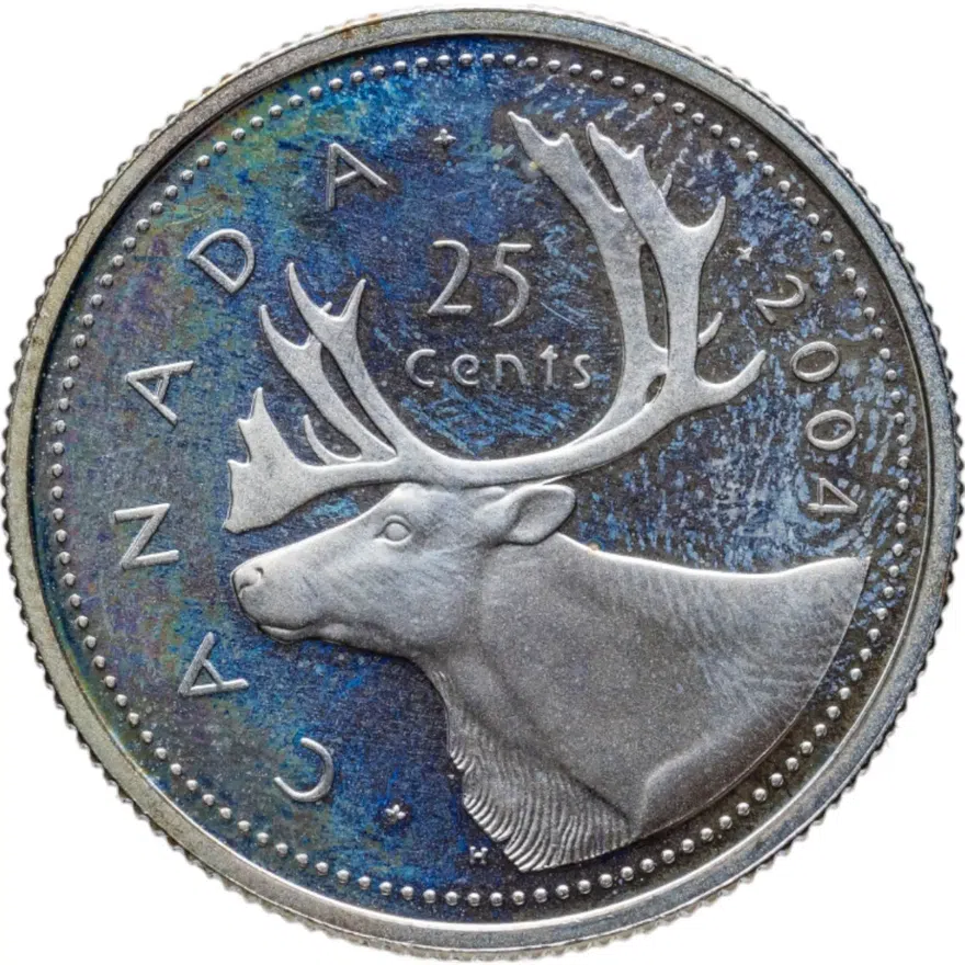 Канада 25 центов (квотер, cents) 2004 Proof, аверс