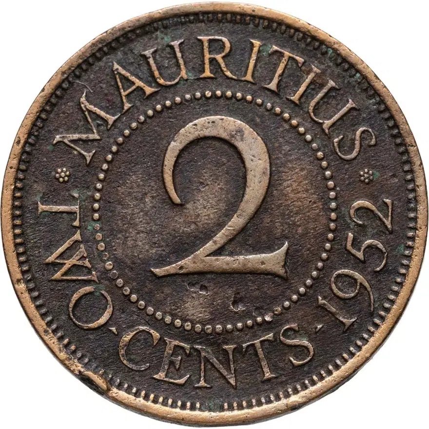 Маврикий 2 цента (cents) 1952, реверс