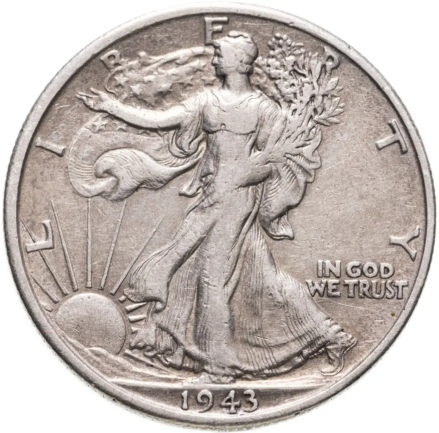 США 50 центов (1/2 доллара, half dollar) 1943 S  "Walking Liberty"