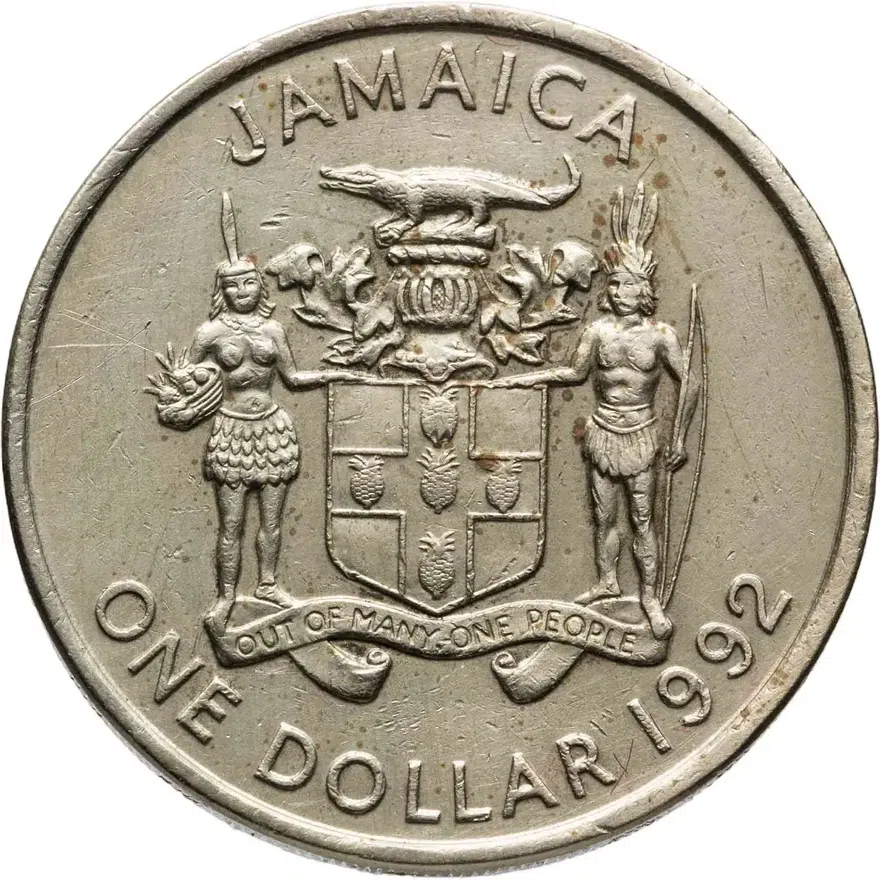 Ямайка 1 доллар (dollar) 1992, реверс