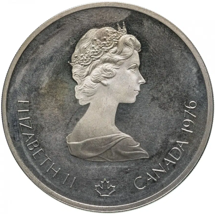 Канада 10 dollars (долларов) 1976 "XXI летние Олимпийские Игры, Монреаль 1976 - хоккей на траве", реверс