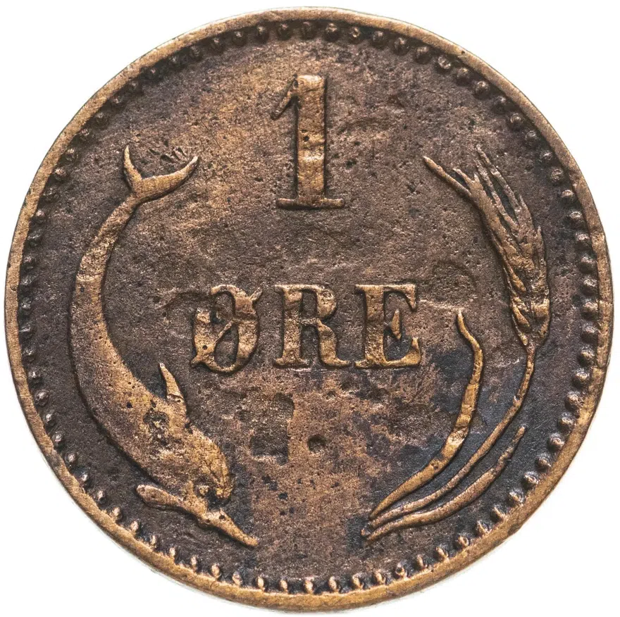 Дания 1 эре 1899, реверс