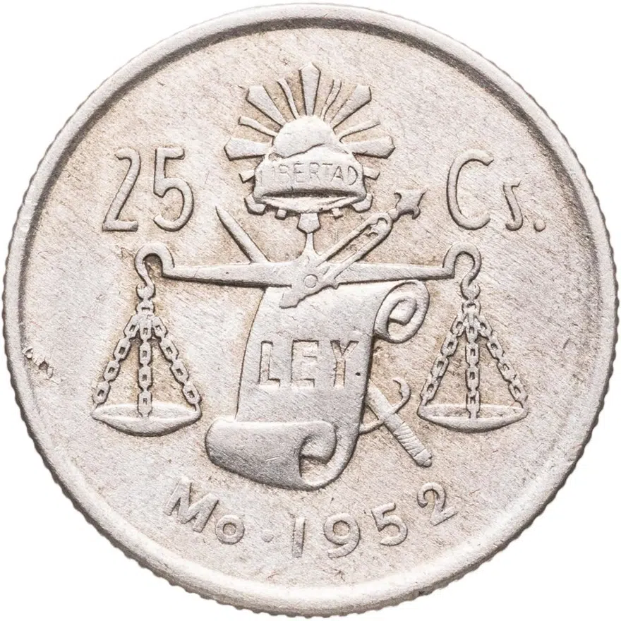 Мексика 25 сентаво (centavos) 1952