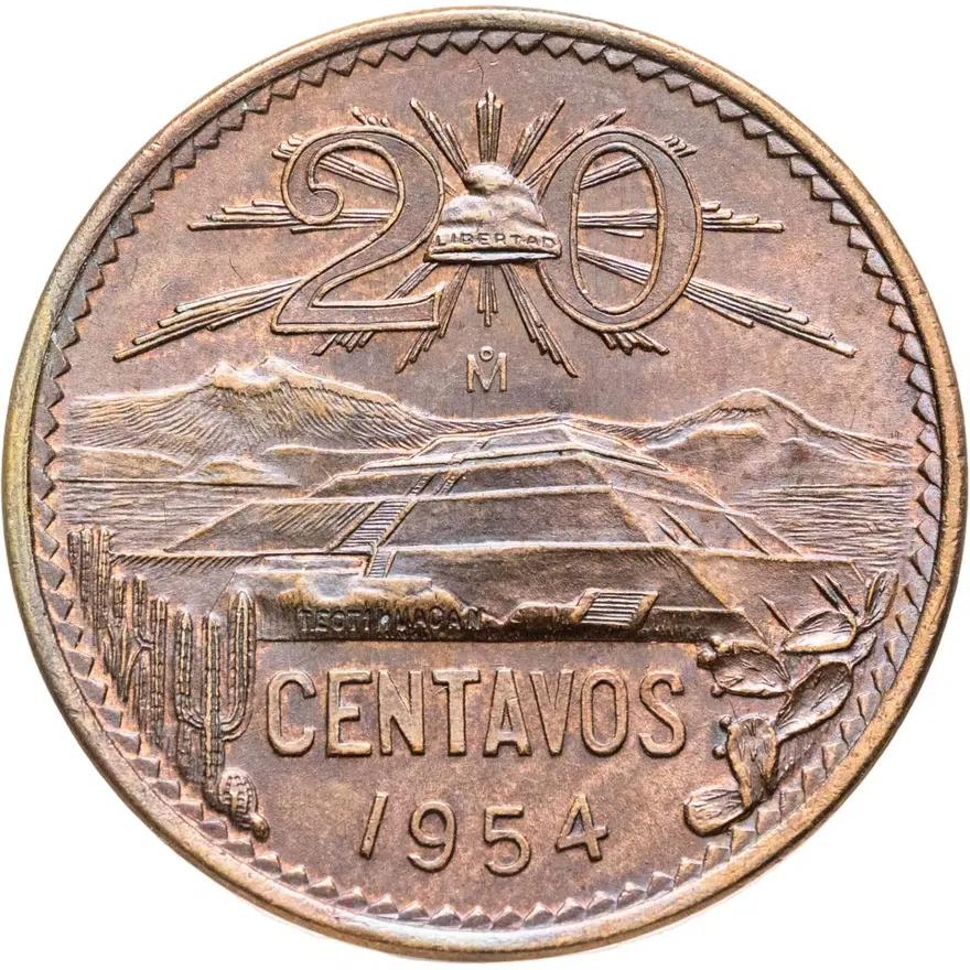 Мексика 20 сентаво (centavos) 1954