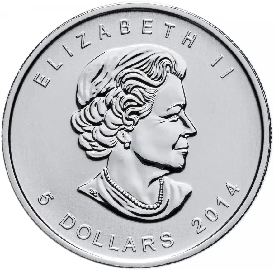 Канада 5 долларов (dollars) 2014 "Дикая фауна Канады: Белоголовый орлан", реверс