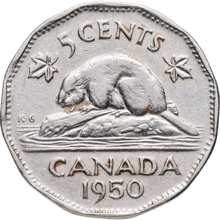 Канада 5 центов (cents) 1950, аверс