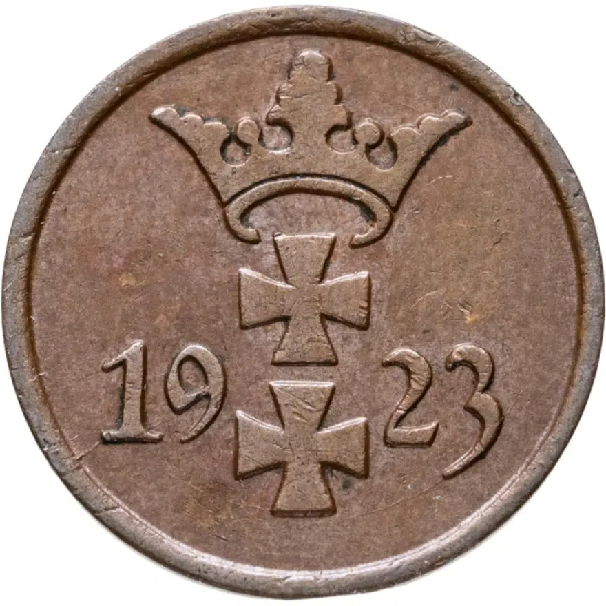 Данциг 1 пфенниг (pfennig) 1923, реверс
