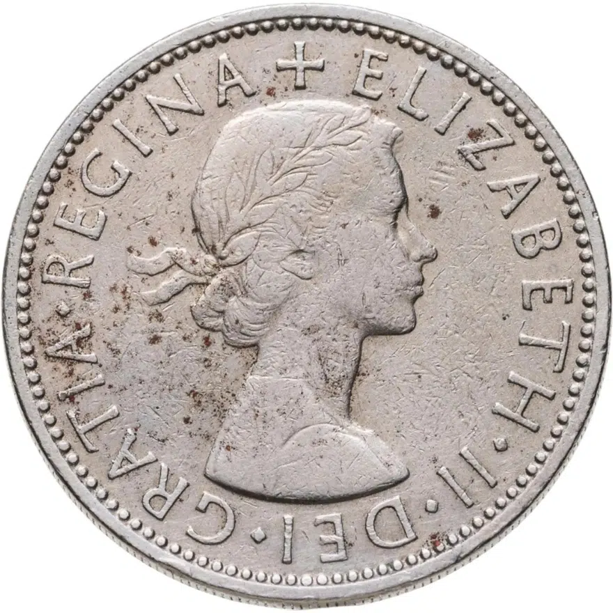 Великобритания 2 шиллинга (флорин, shillings) 1962, аверс
