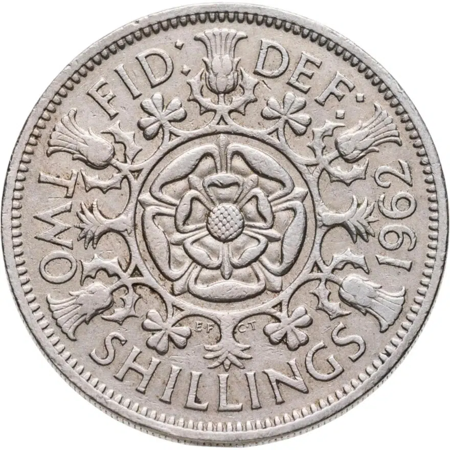 Великобритания 2 шиллинга (флорин, shillings) 1962, реверс