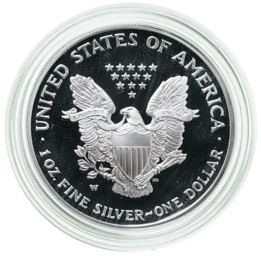 США 1 доллар (dollar) 2005 W  "Шагающая свобода. Американский серебряный орёл", реверс