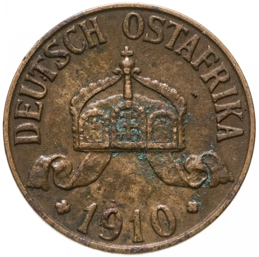 Германская Восточная Африка 1 геллер 1910 "J"