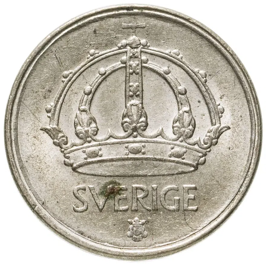Швеция 10 эре (ore)  1945, реверс