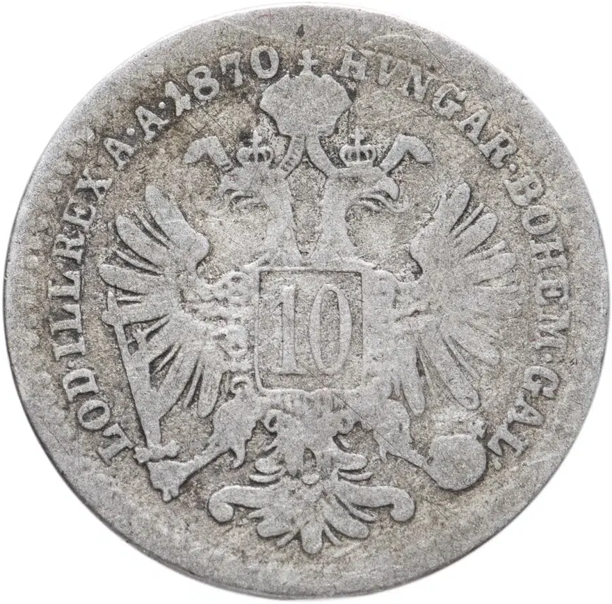 Австрия 10 крейцеров 1870