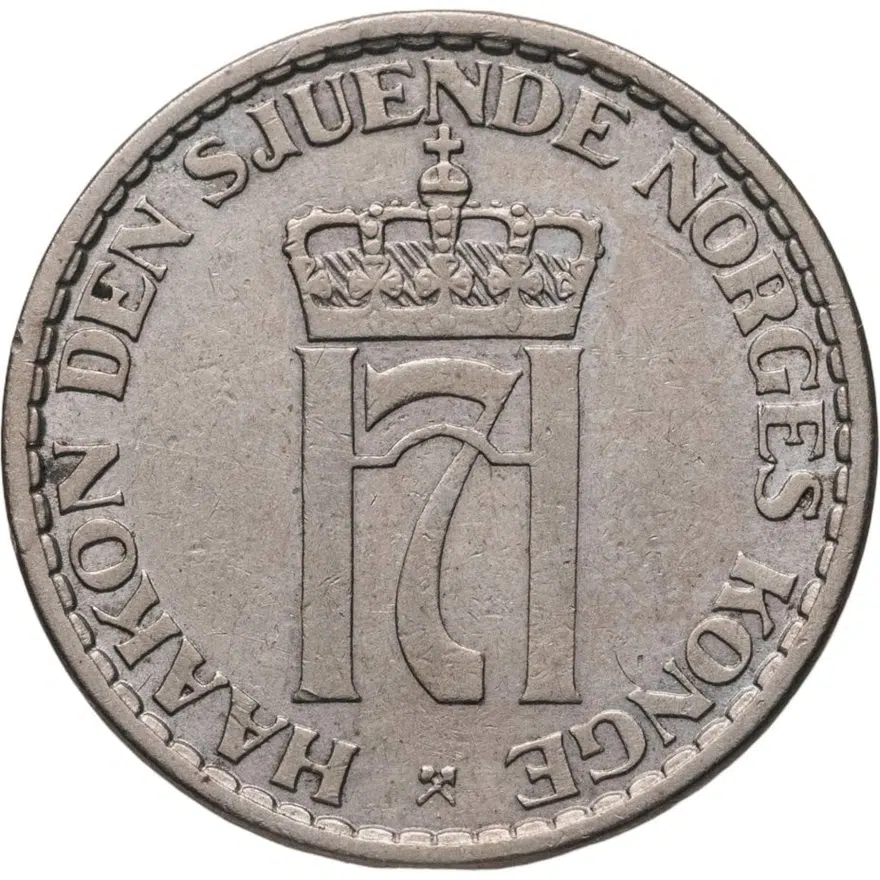 Норвегия 1 крона (crown) 1953, реверс
