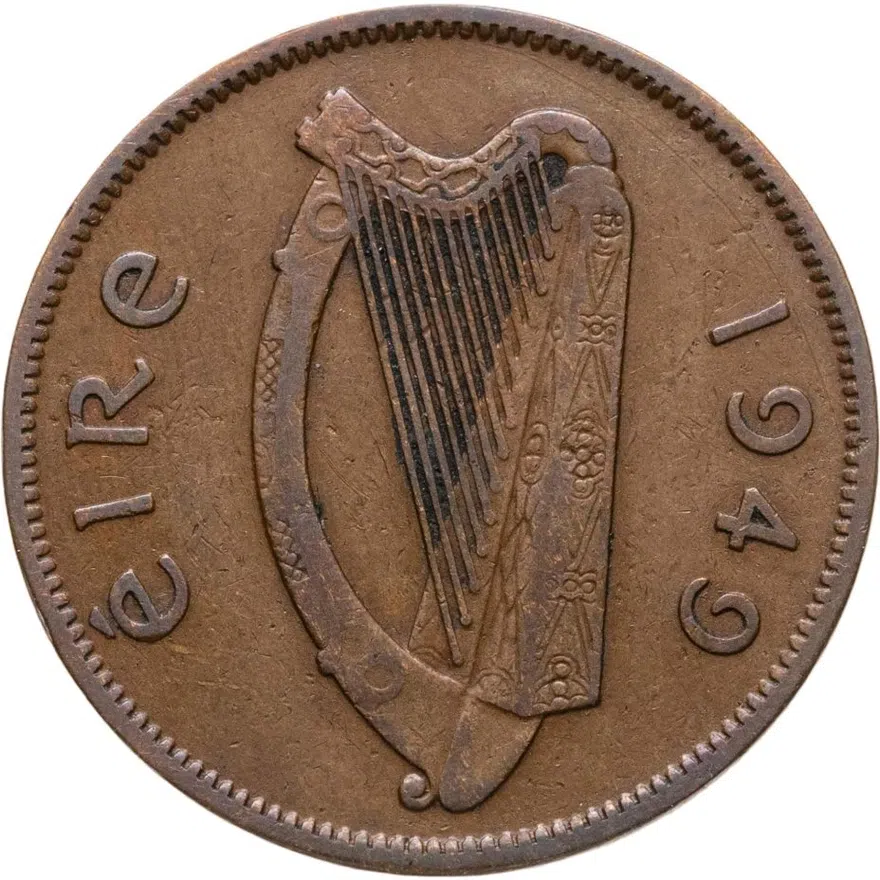 Ирландия 1/2 пенни (penny) 1949, реверс
