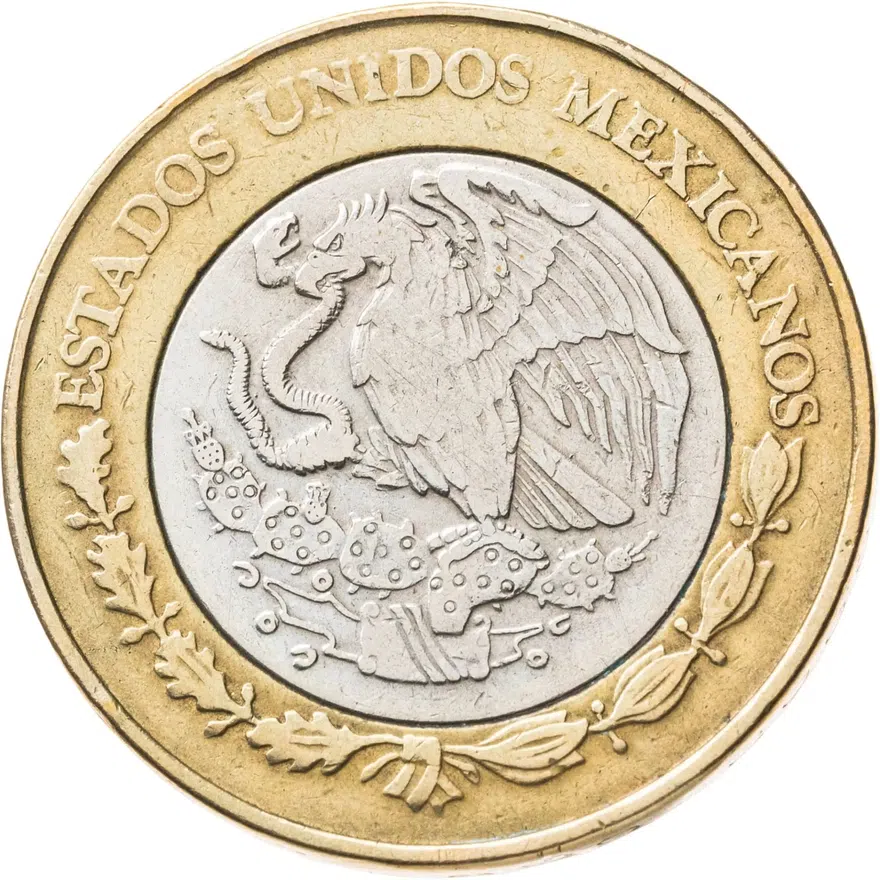 Мексика 10 песо (pesos) 2000  Смена тысячелетия - 2000 год, реверс