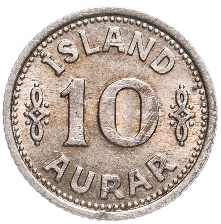 Исландия 10 эйре (aurar) 1940