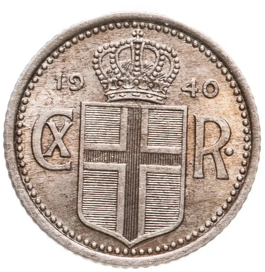 Исландия 10 эйре (aurar) 1940, реверс