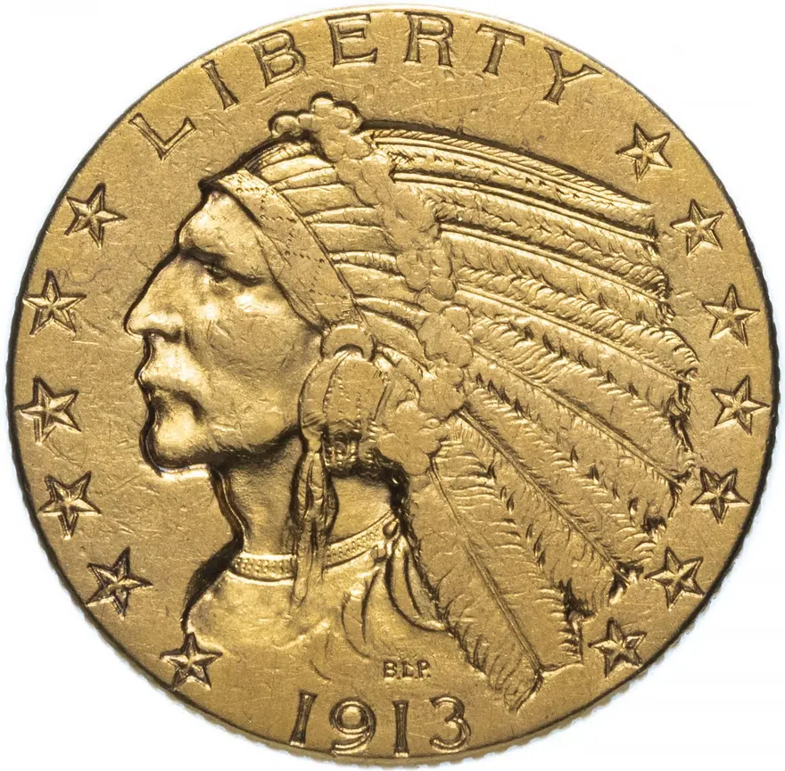 США 5 dollars (долларов) 1913   "Indian Head (голова индейца)", реверс