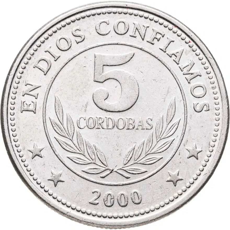 Никарагуа 5 кордоб (cordobas) 2000, аверс