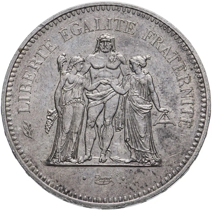 Франция 50 франков (francs) 1974, реверс
