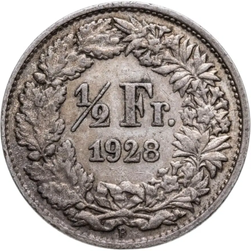 Швейцария 1/2 франка (franc) 1928