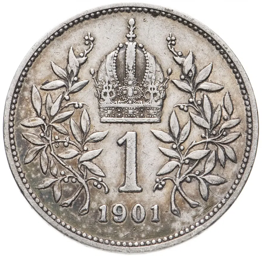 Австро-Венгрия 1 крона 1901 (монета для Австрии), реверс