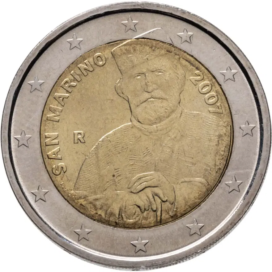 Сан-Марино 2 евро (euro) 2007 200 лет со дня рождения Джузеппе Гарибальди