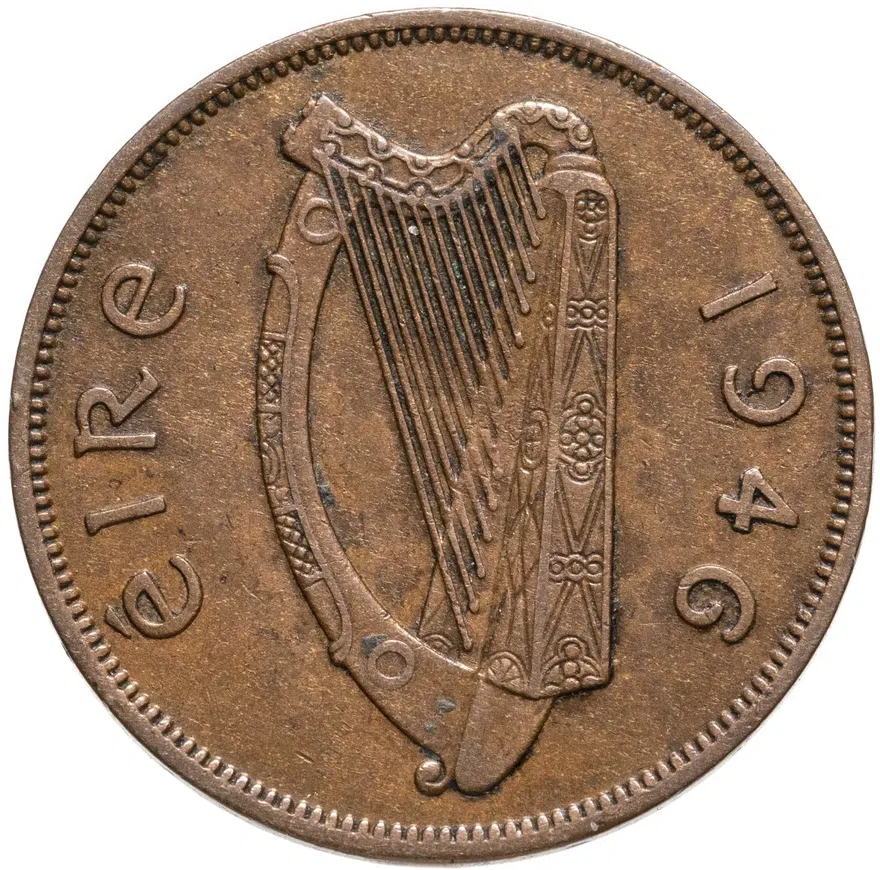 Ирландия 1 пенни (penny) 1946, реверс