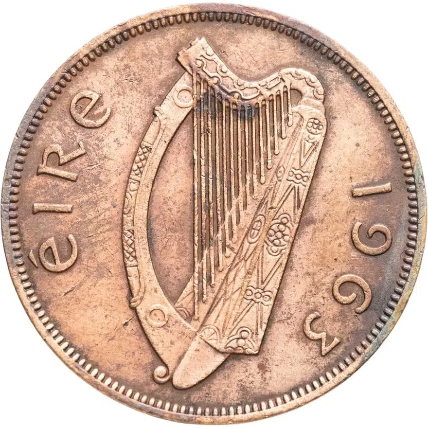 Ирландия 1 пенни (penny) 1963, реверс