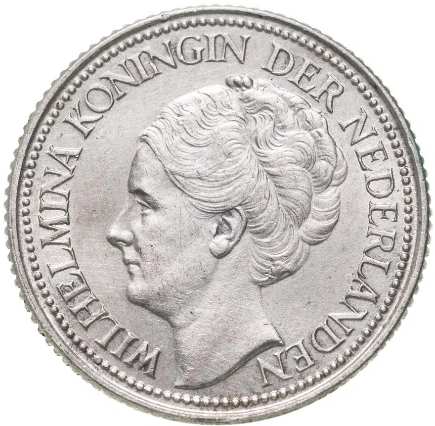 Нидерланды 25 центов (cents) 1941 Портрет на аверсе, реверс