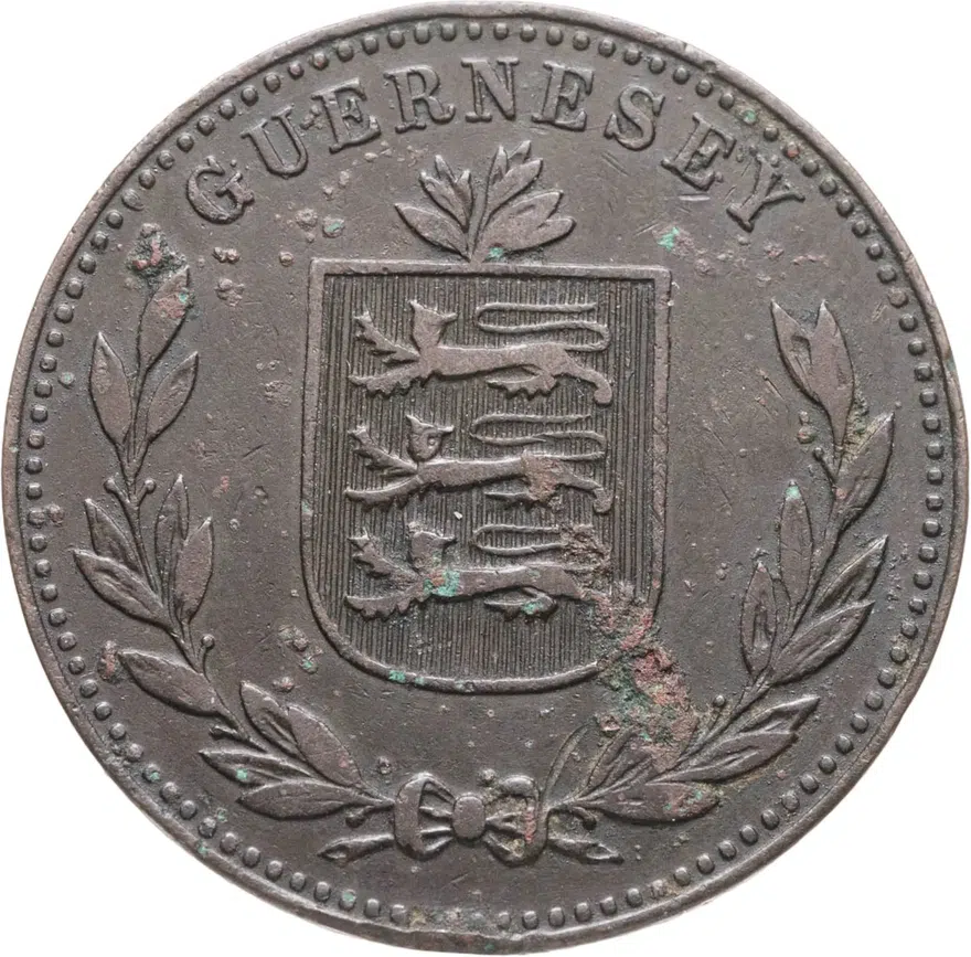 Гернси 8 дублей (doubles) 1914, реверс