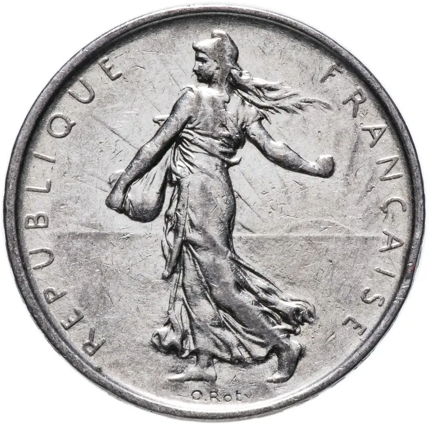 Франция 5 франков (francs) 1965, реверс