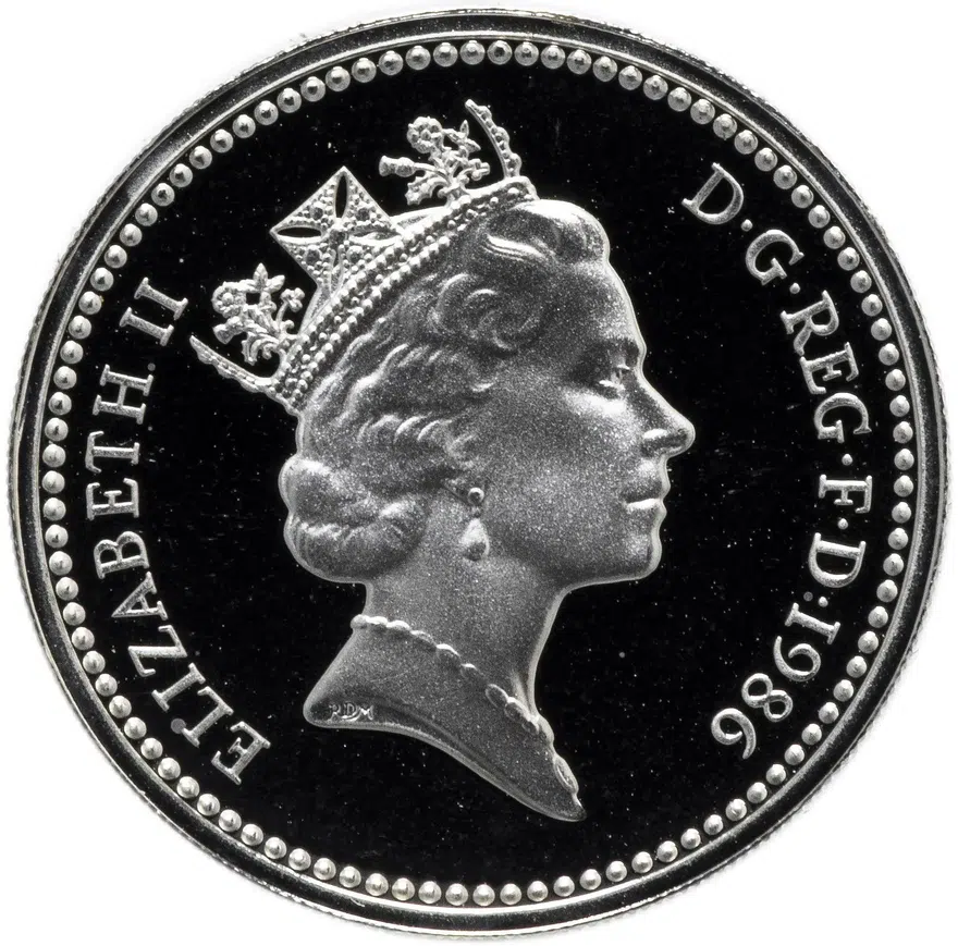 Великобритания 1 фунт (pound) 1986, реверс