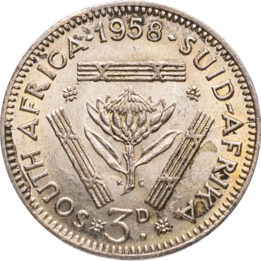 ЮАР 3 пенса (pence) 1958, аверс