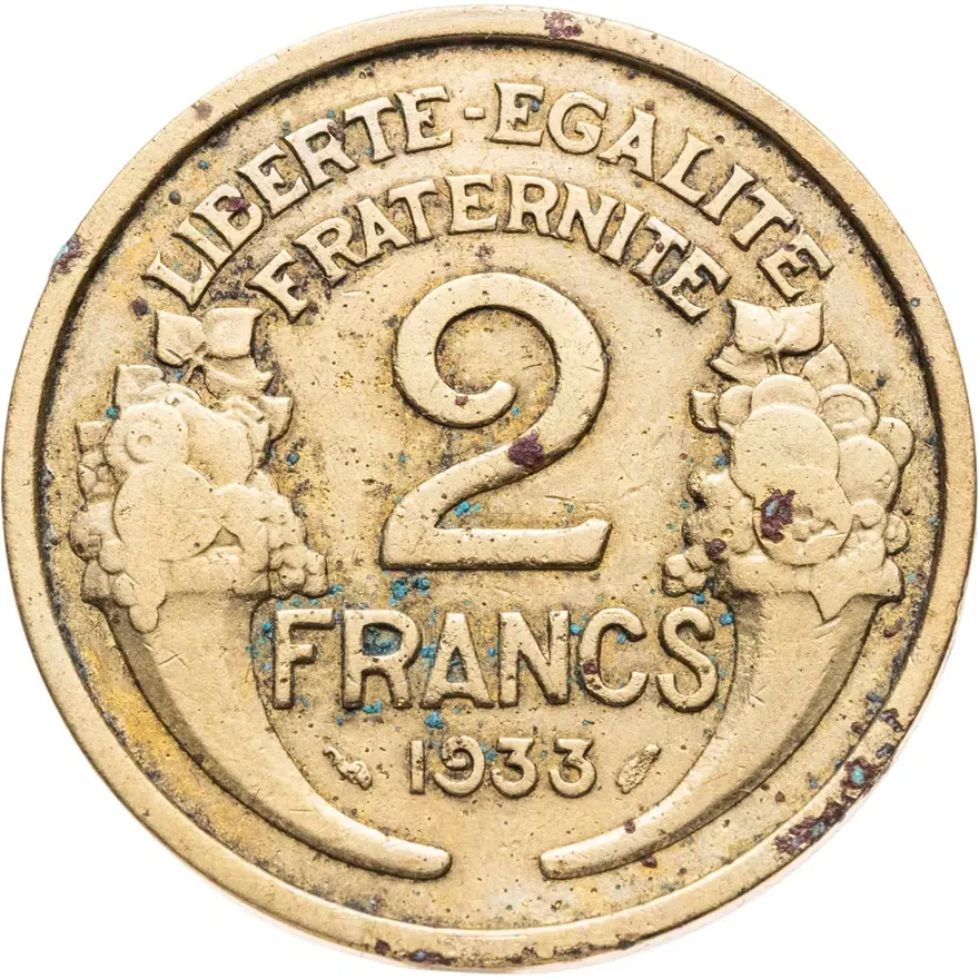 Франция 2 франка (francs) 1933, аверс