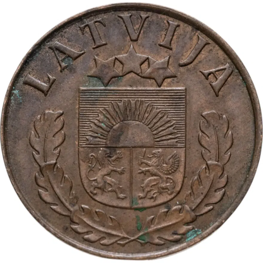 Латвия 2 сантима (santimi) 1939, реверс