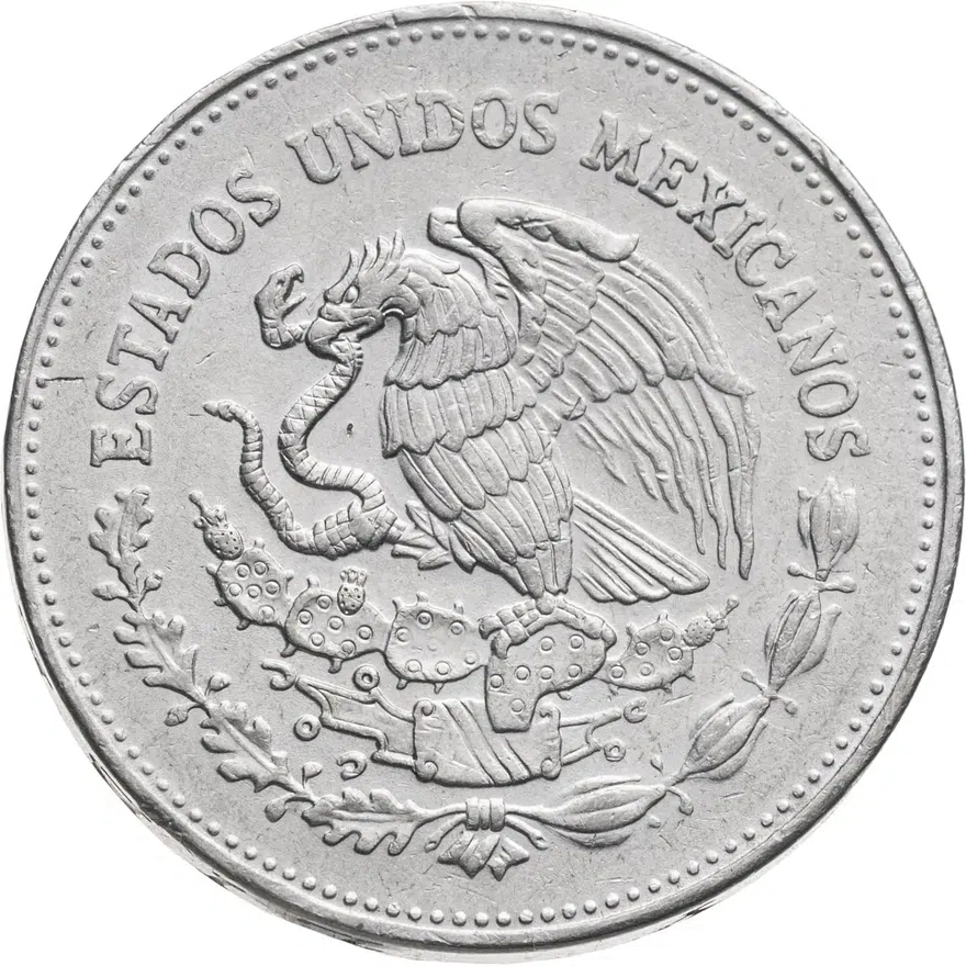 Мексика 200 песо (pesos) 1985  75 лет Революции, реверс
