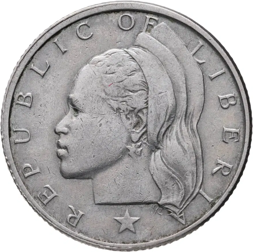 Либерия 25 центов (cents) 1968, реверс