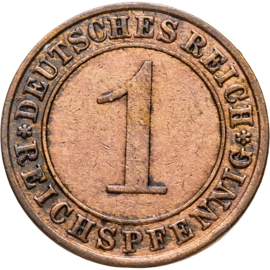 Германия 1 рейхспфенниг (reichspfennig) 1935 A  знак монетного двора "A" — Берлин