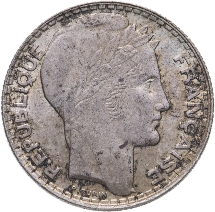 Франция 10 франков (francs) 1931, реверс