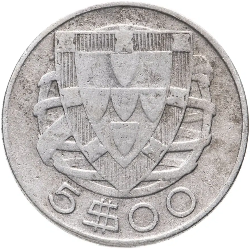Португалия 5 эскудо (escudos) 1943, реверс