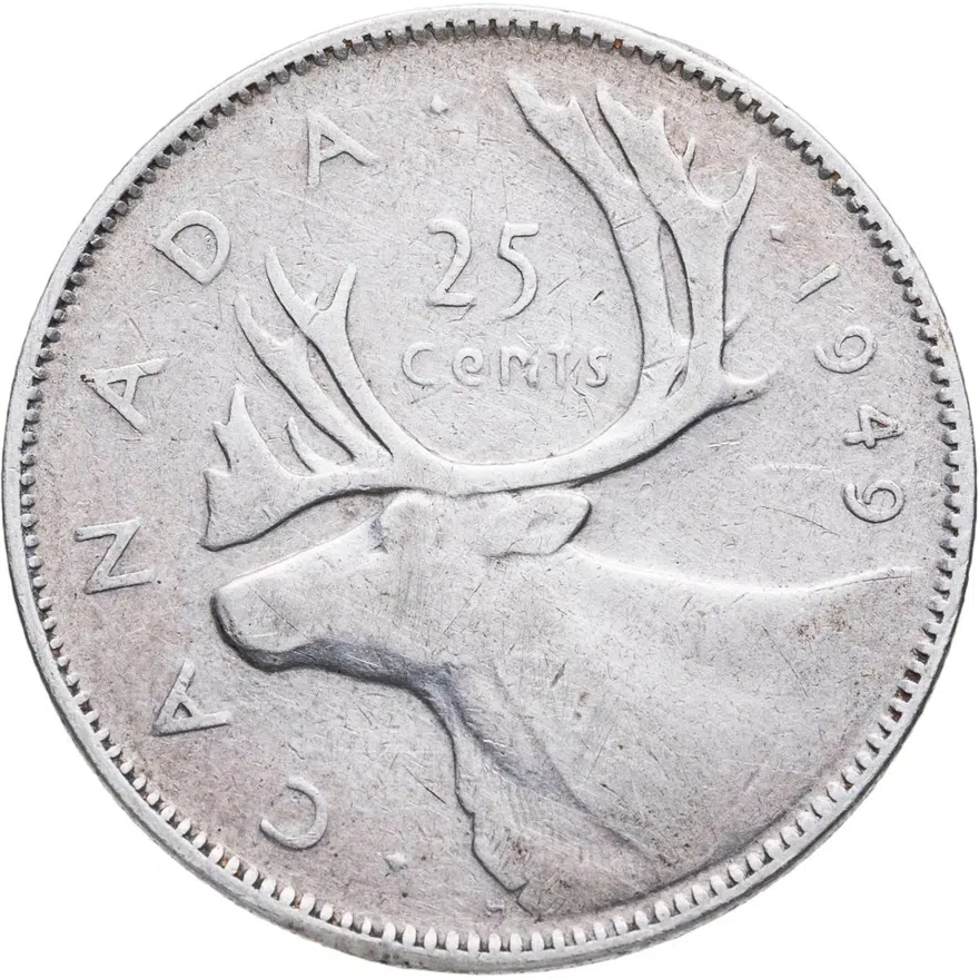 Канада 25 центов (cents) 1949