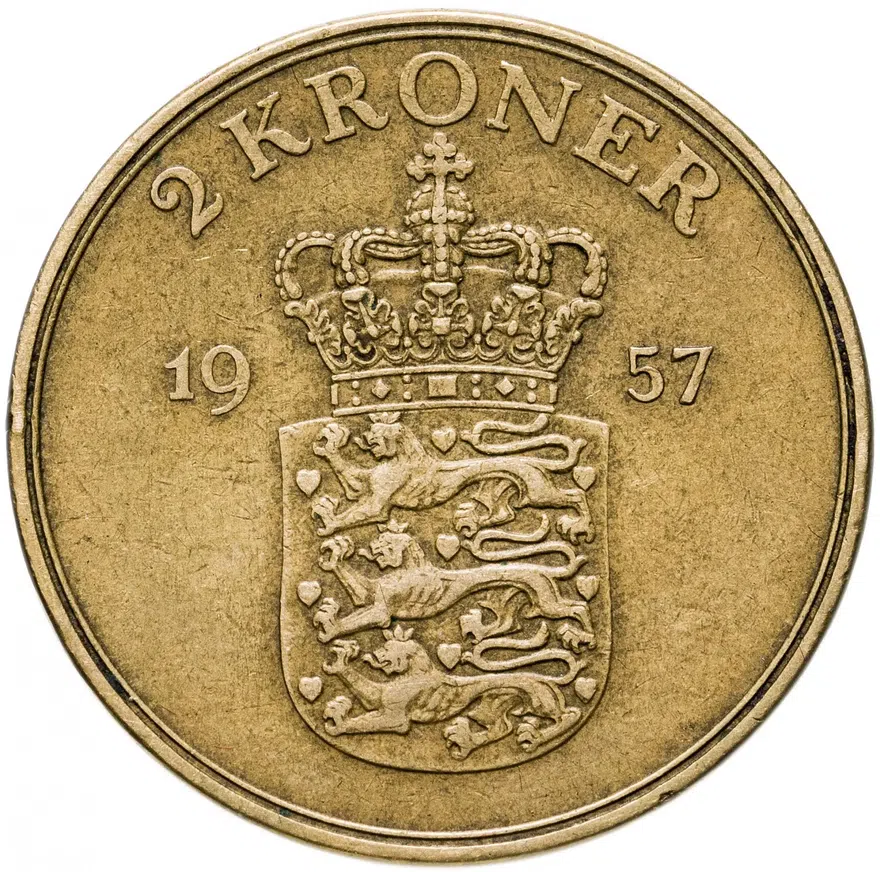Дания 2 кроны 1957, реверс