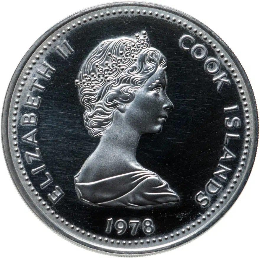 Острова Кука 10 долларов (dollars) 1978 "25 лет коронации Елизаветы II", реверс